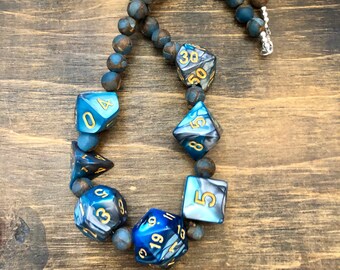 DnD ketting mozaïek kwarts kralen, Sterling zilveren gesp, D&D, cruciale rol, beestjes, RPG, Geek Gift, nerd, d20, nerd, als cadeau