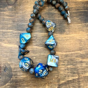 DnD Necklace, Mosaic Quartz Beads, Sterling Silver clasp, D&D, Critical Role, Critters, RPG, geek gift, nerd, D20, nerd, gift