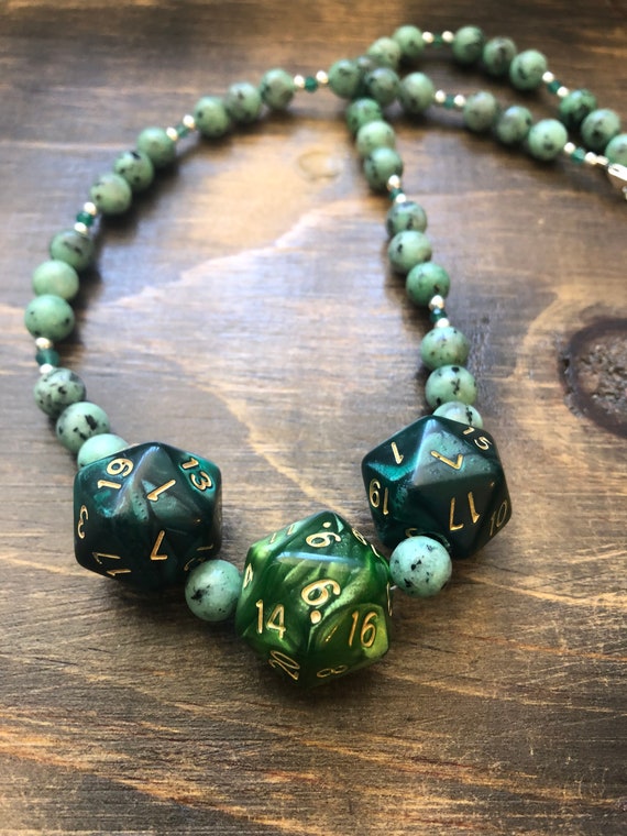 MTG DnD Critical Role Necklace polyhedral critrole D20 Fjord Ruby in Zoisite Critters RPG geek Lava Rock /& Sterling 17 Nott