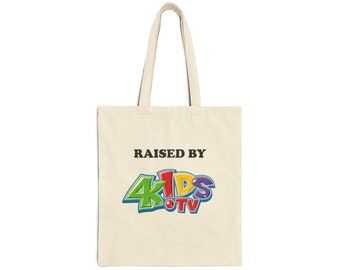 Raised By 4Kids Cotton Canvas Tote Bag, 4Kids Media, retro, anime Pokemon