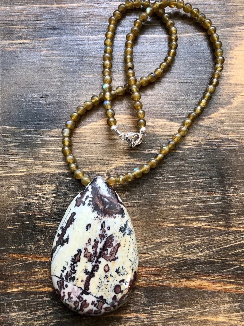 beaded necklace 17 Jasper Green Garnet and Sterling Silver beaded Necklace gifts for women mom sister best friend wife girlfriend
