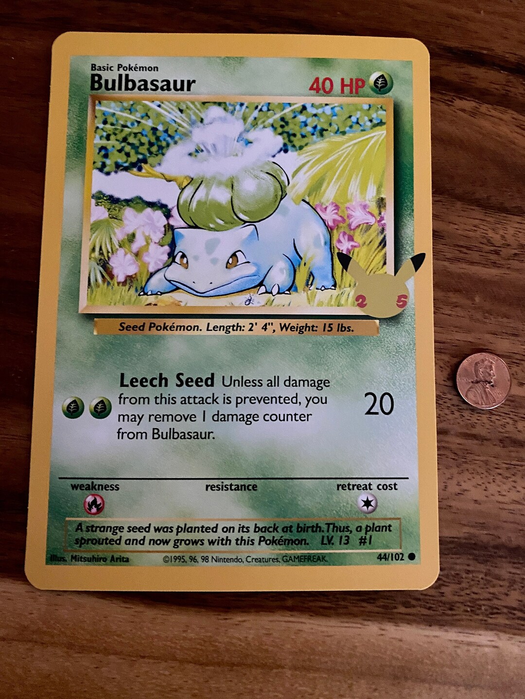 Jumbo/oversized Bulbasaur Card, Autographed by Voice Actor Tara Sands, Pokemon Cards, Autograph