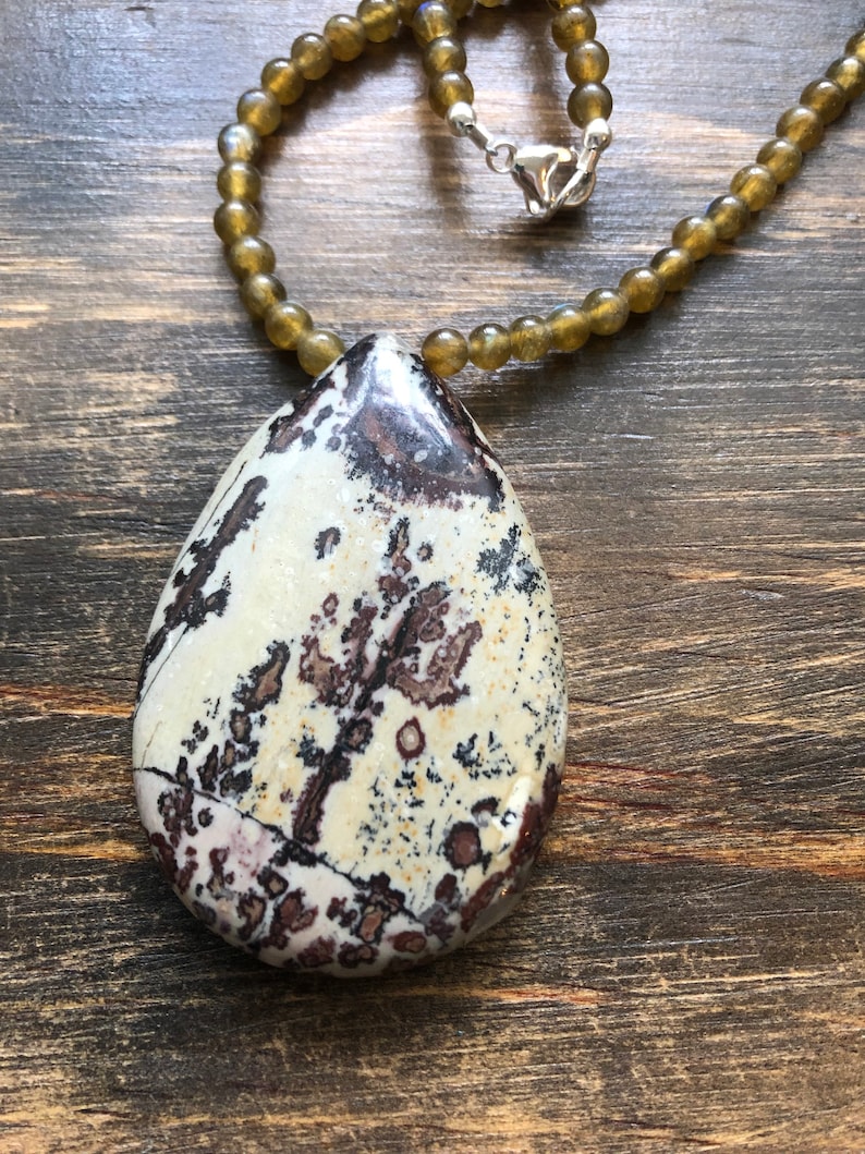 beaded necklace 17 Jasper Green Garnet and Sterling Silver beaded Necklace gifts for women mom sister best friend wife girlfriend