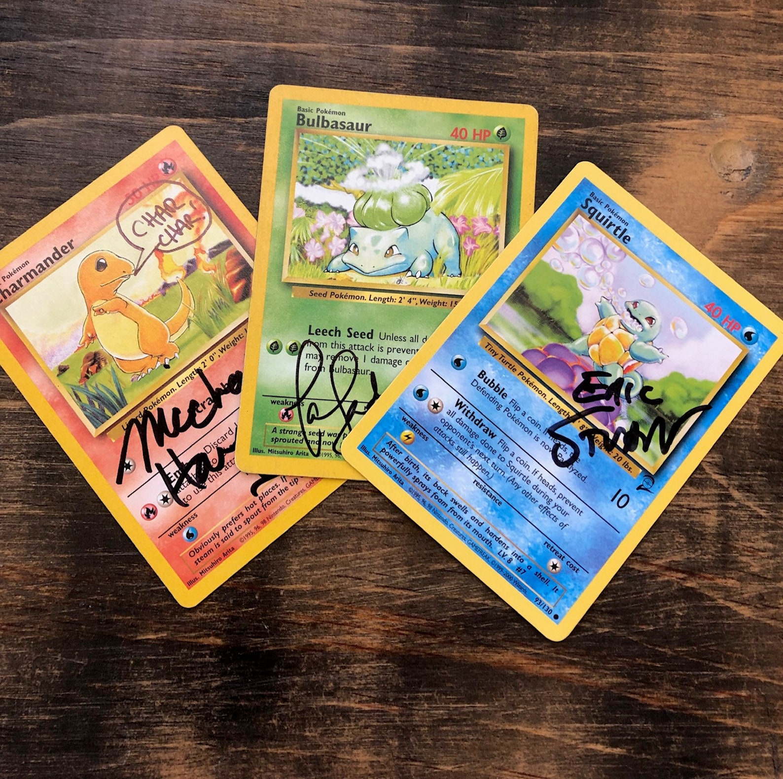 Autographed Pokemon Cards Get All 3 Starters Signed by the Etsy