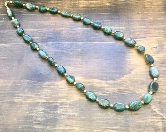 17.5" long Aventurine et or Collier perlé, collier de perles, cadeaux pour les femmes maman soeur meilleure amie épouse petite amie