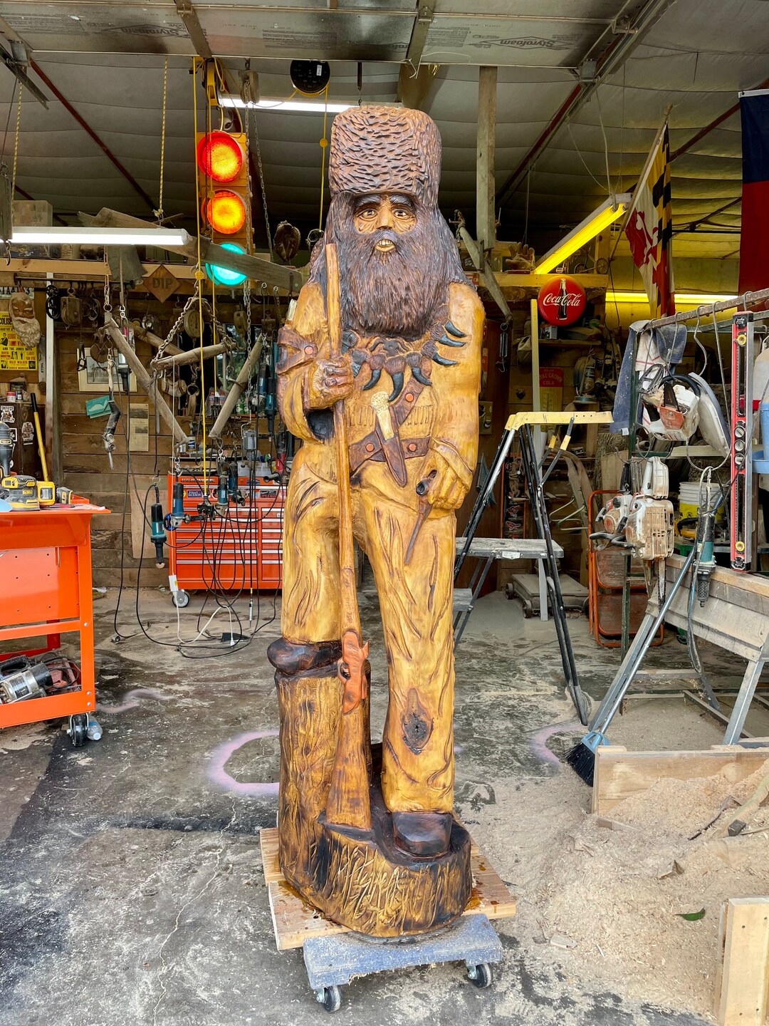 Mountain Man Chainsaw Carving (cigar Store Indian) - Etsy