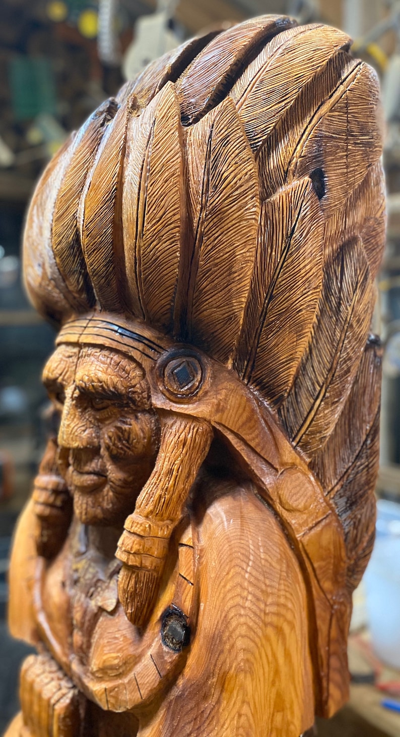 Cigar Store Indian Chainsaw Carving Sean Hanifee Etsy