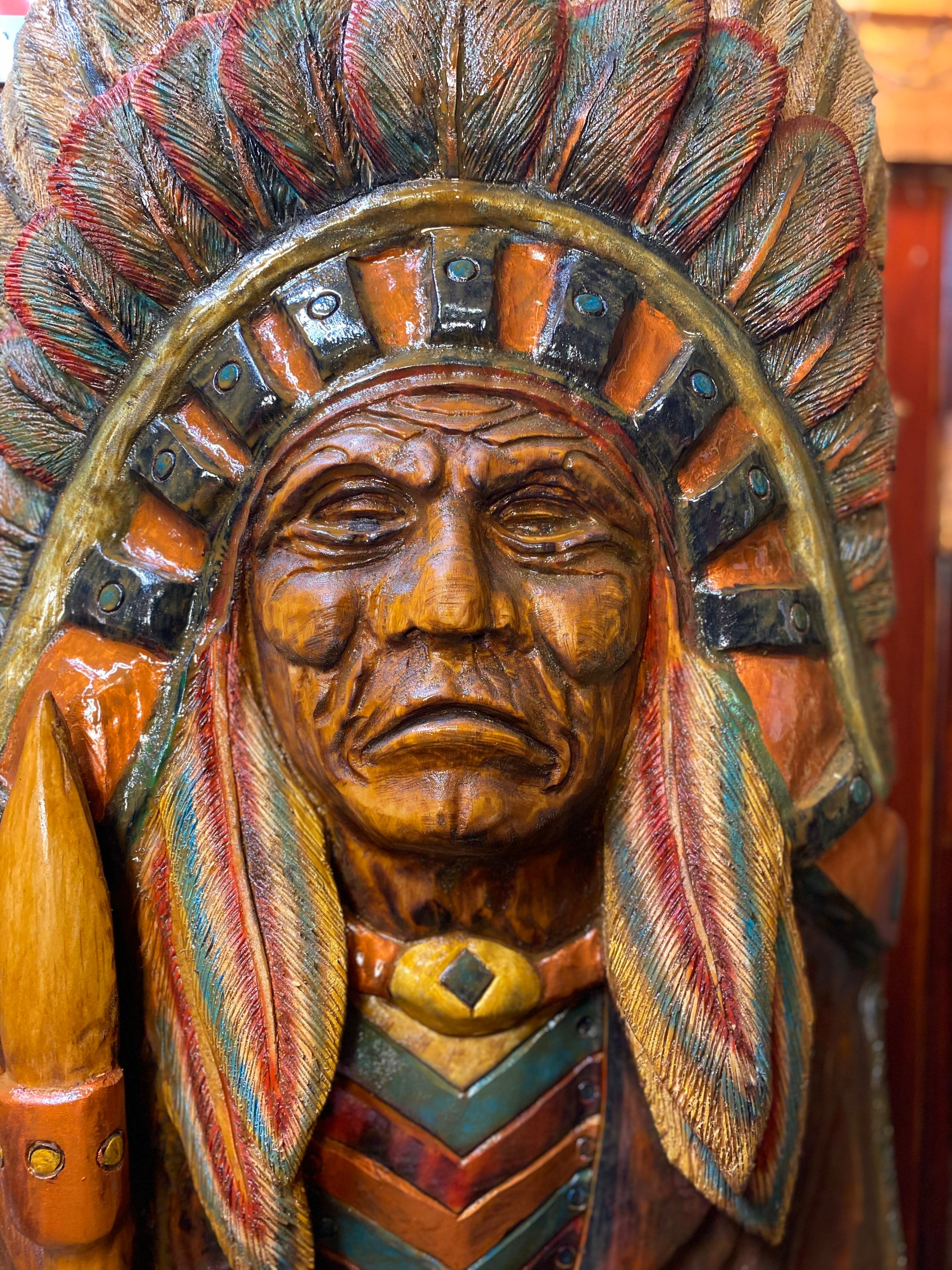 Cigar Store Indian Chainsaw Carving Etsy