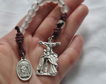 Our Lady of Walsingham One-Decade Quartz Bead & Twine Rosary