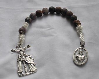 St. Dismas The Good Thief and St. Joseph Single Decade Twine & Bead Rosary