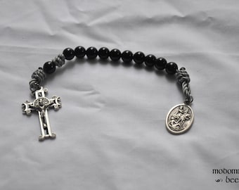 St. Martin One-Decade Twine & Bead Rosary with Fancy St. Benedict Crucifix