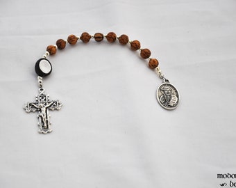 Hawaiian St. Damien of Molokai 1-Decade Rosary With Coconut Half and Palm Wood Beads