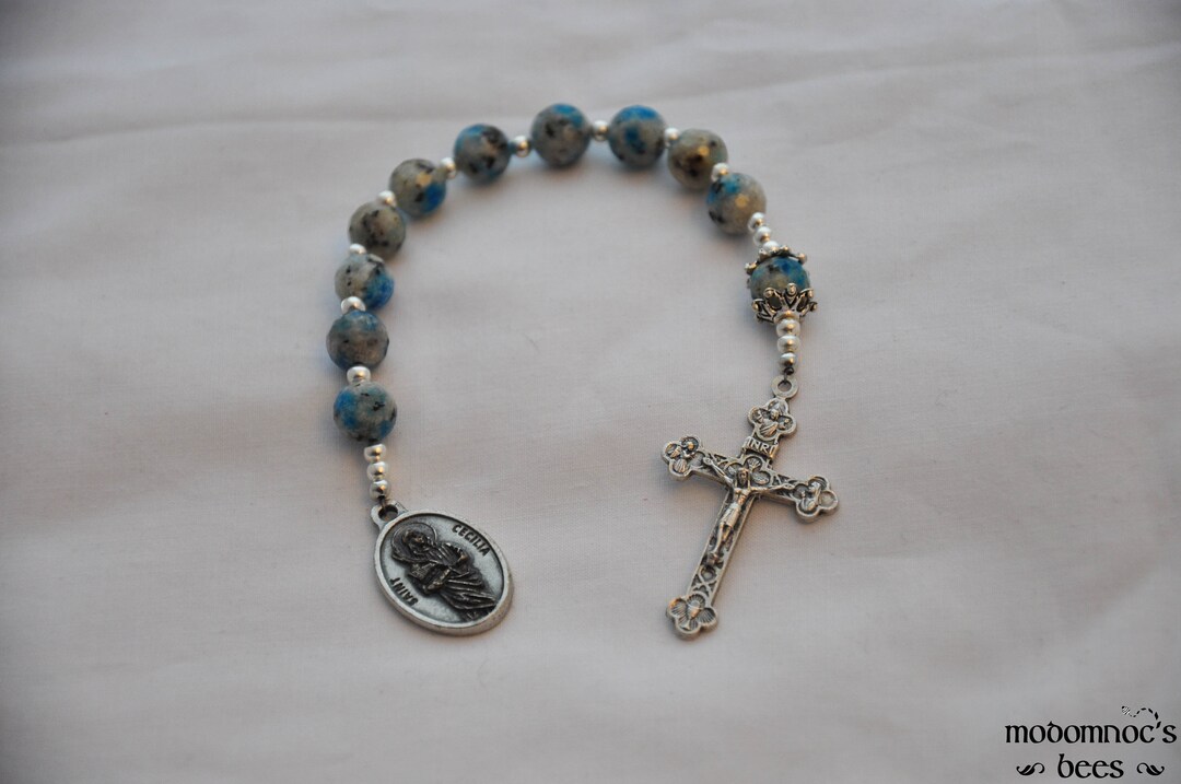 K2 Jasper St. Cecilia Onedecade Rosary Patron Saint of Music Etsy