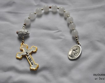 St. Francis Patron Saint of Animals 1-Decade Rosary With Bunny Rabbit Bead