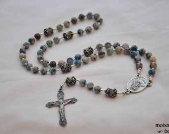 K2 Jasper Rosary With St. Michael Centerpiece