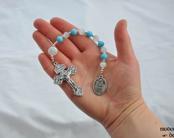 Our Lady of Snow 1-Decade Rosary With Snowflake Bead and Blue & White Beads