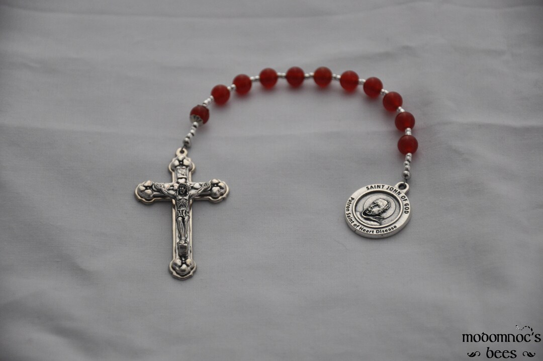 St. John of God Patron Saint of Heart Disease 1decade Rosary Etsy
