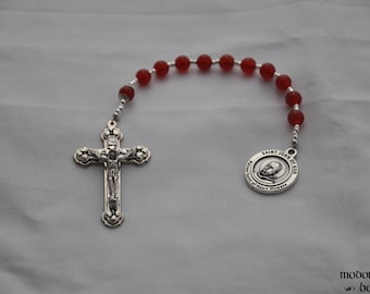 St. John of God Patron Saint of Heart Disease 1-Decade Rosary With Carnelian Beads