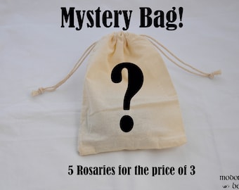 Super Discount Mystery Bags! 5 Handmade Wire & Bead Single Decade Rosaries for the Price of 3, Completely Random Styles, Saints, Colors, Etc