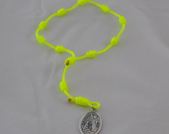 Bright Yellow Knotted Twine St. Raphael Chaplet