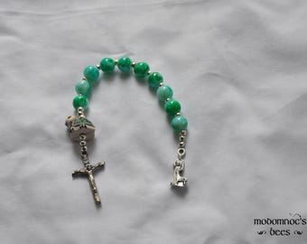 St. Francis Patron Saint of Animals 1-Decade Rosary With Turtle Bead