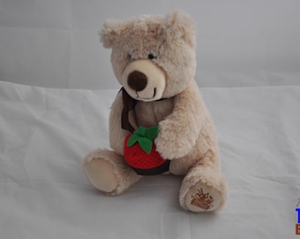 2013 Berry Loved Teddy Bear Plushie With Strawberry From Edible Arrangements