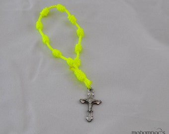 Bright Yellow One-Decade Knotted Twine Rosary