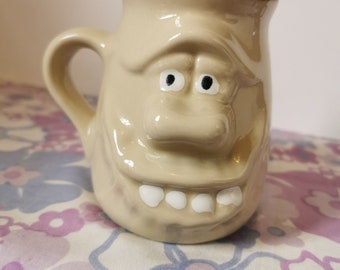 Vintage ugly Mug, vintage Pottery Ugly Face mug. Pottery face drinking cup. 1980s 1990s Retro pottery mug, funny, humour home gift, present.