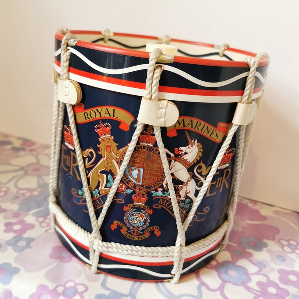 Vintage Regimental Replicas Royal Marines Ice Bucket. Plastic insulated ice box. Kitsch, military, barware home decor gift. Royal crest ER.