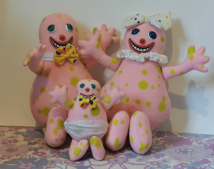 Vintage 1990s Mr.blobby Family Plush Toy Set. Original Mr Blobby. 90s ...