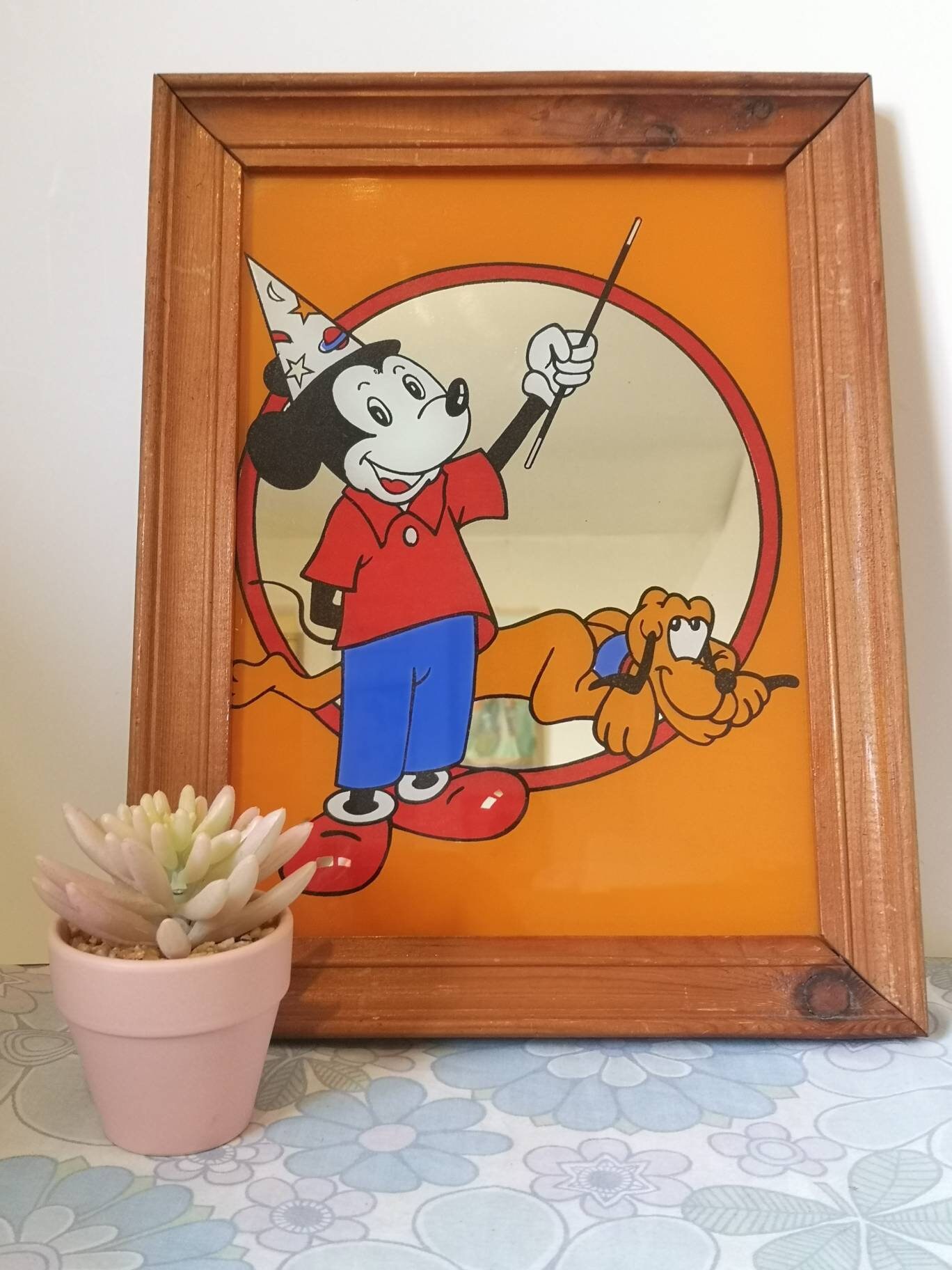 ディズニー　ミッキー　プルート　パブミラー　レトロ　ヴィンテージ　壁掛け鏡 ディズニー ミッキー プルート パブミラー レトロ ヴィンテージ