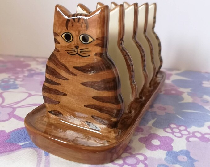 Quail Pottery Toast Rack. Quail Studio Pottery Cat Toast Rack