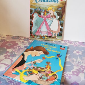 Vintage Disneys Cinderella book pair. Vintage walt disney&#39;s 1985 American first edition book. 1980s 1990s Disney books nostalgia gift set.