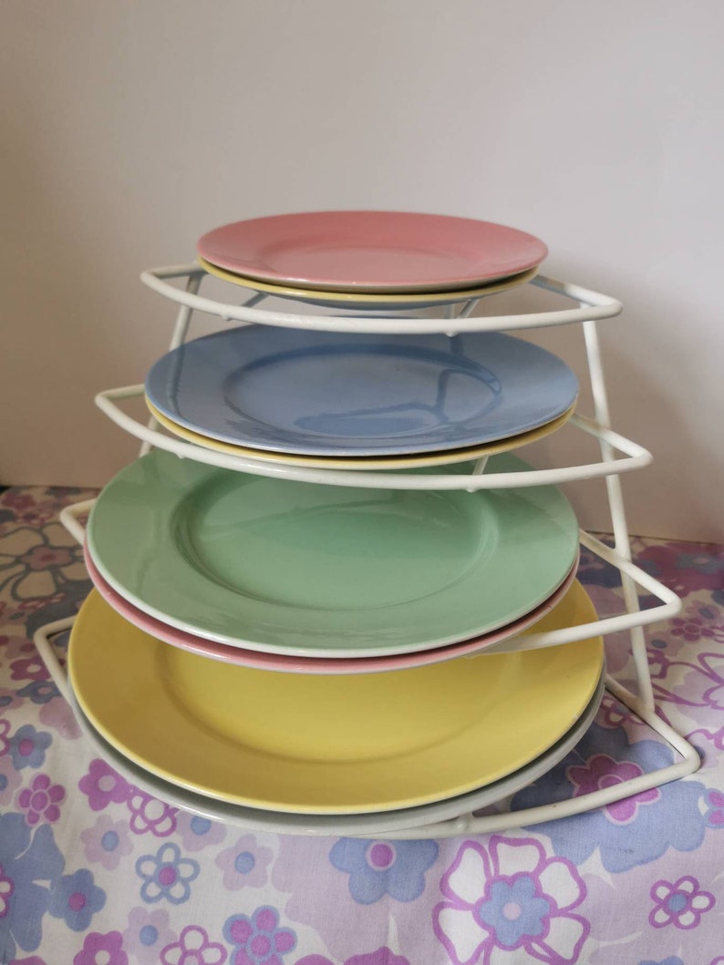 Vintage Plate Rack. Corner Plate Storage. Vintage Plastic Etsy