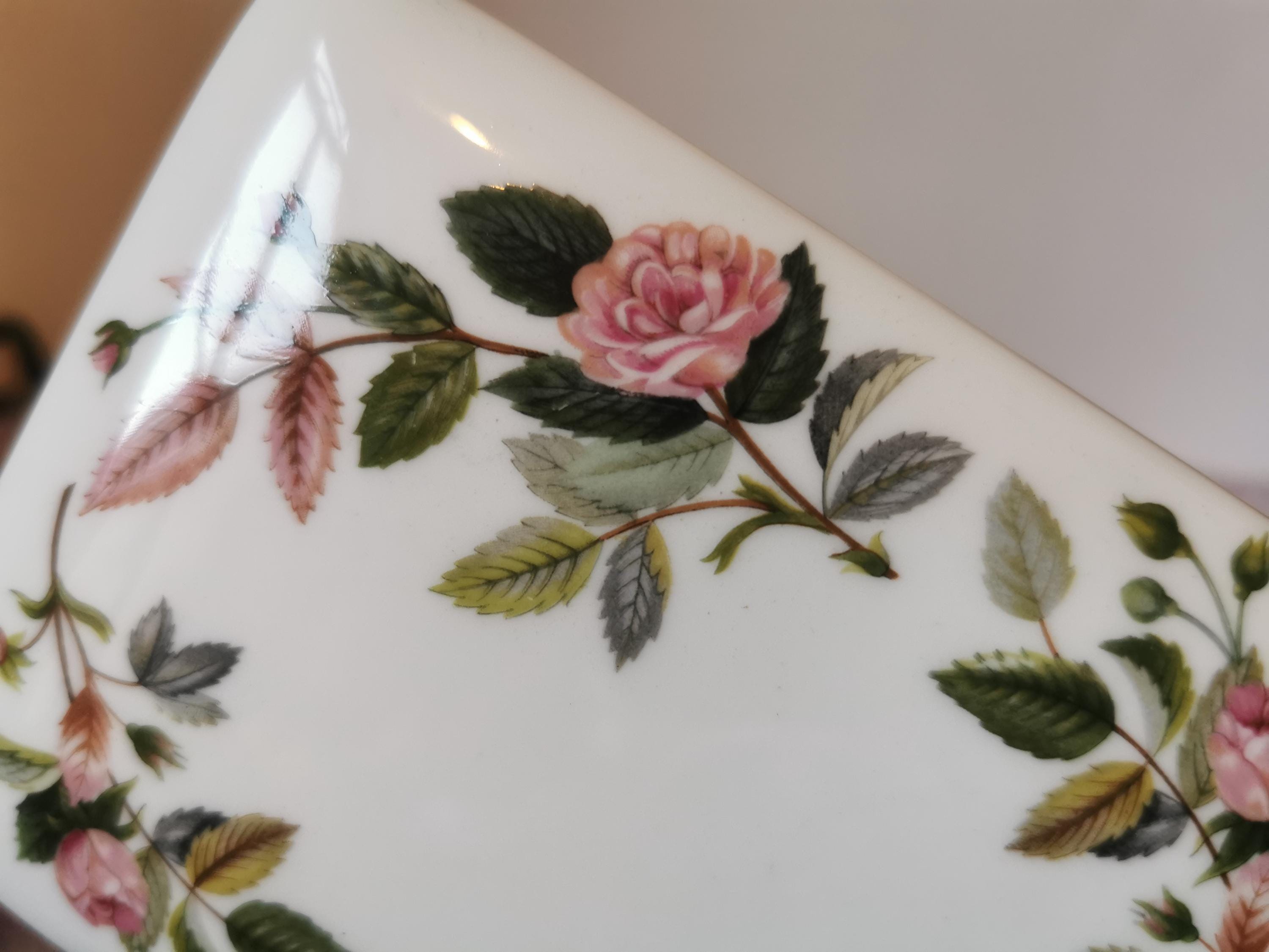 Vintage Wedgwood Hathaway Rose Rectangular Trinket Box. English