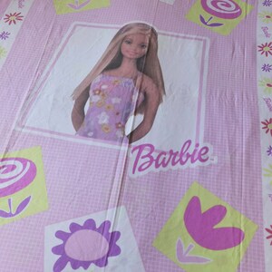 Vintage Barbie Single Duvet Cover. 1990s Pink Barbie Cotton