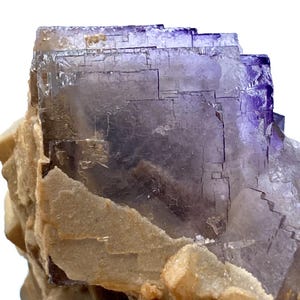 92 Gram Beautiful Light Purple Cubic Fluorite With Calcite Specimen From Kharan, Pakistan