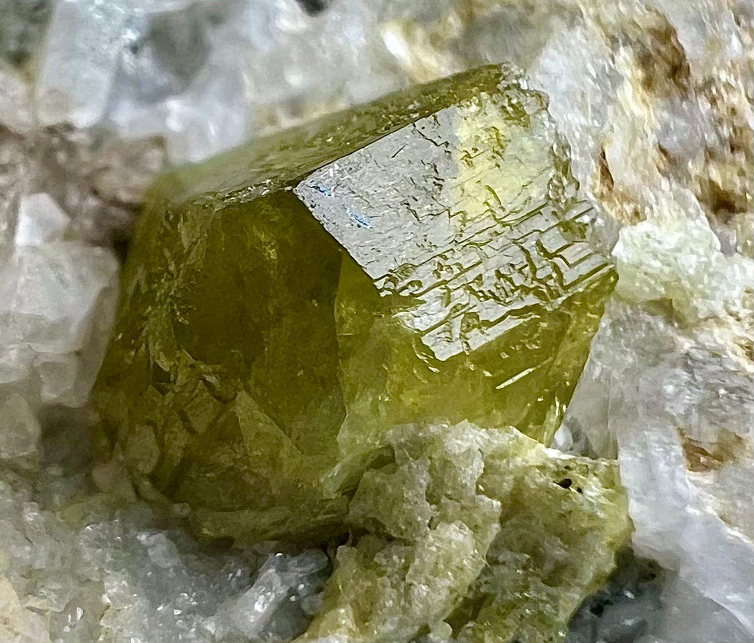 290 Gram Rarest Unique Green Sphene With Albite on Matrix From Skardu ...