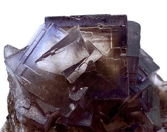 Natural Deep Purple Cubic Fluorite & Calcite - 70g, Healing Crystal, Unique Stone for Collectors Decor