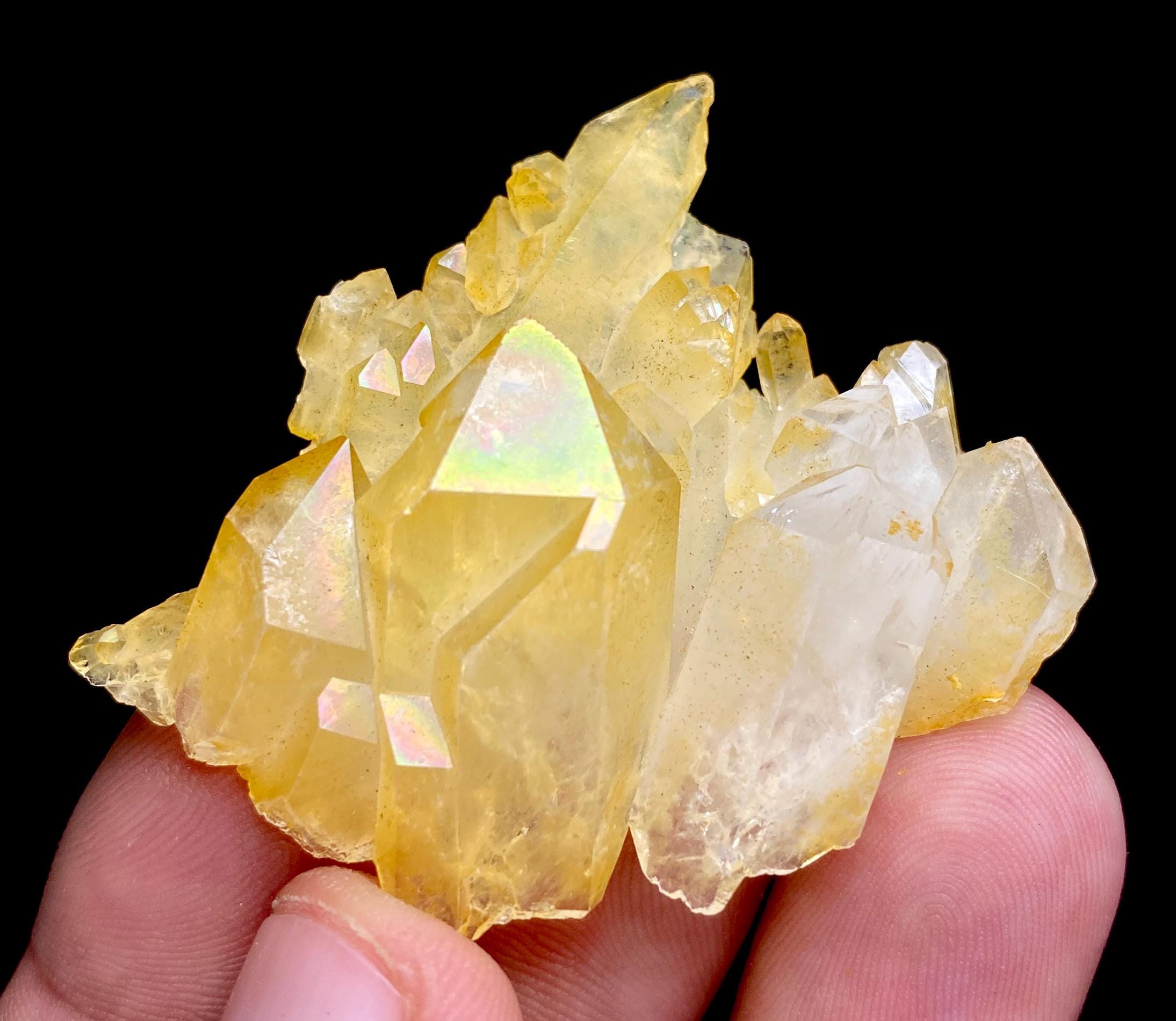 Iridescent Quartz With Iron Oxide Coating: Natural Gemstone (92 Ct