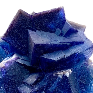 Fluorite cubica blu con calcite / Campione minerale Kharan Pakistan immagine 1