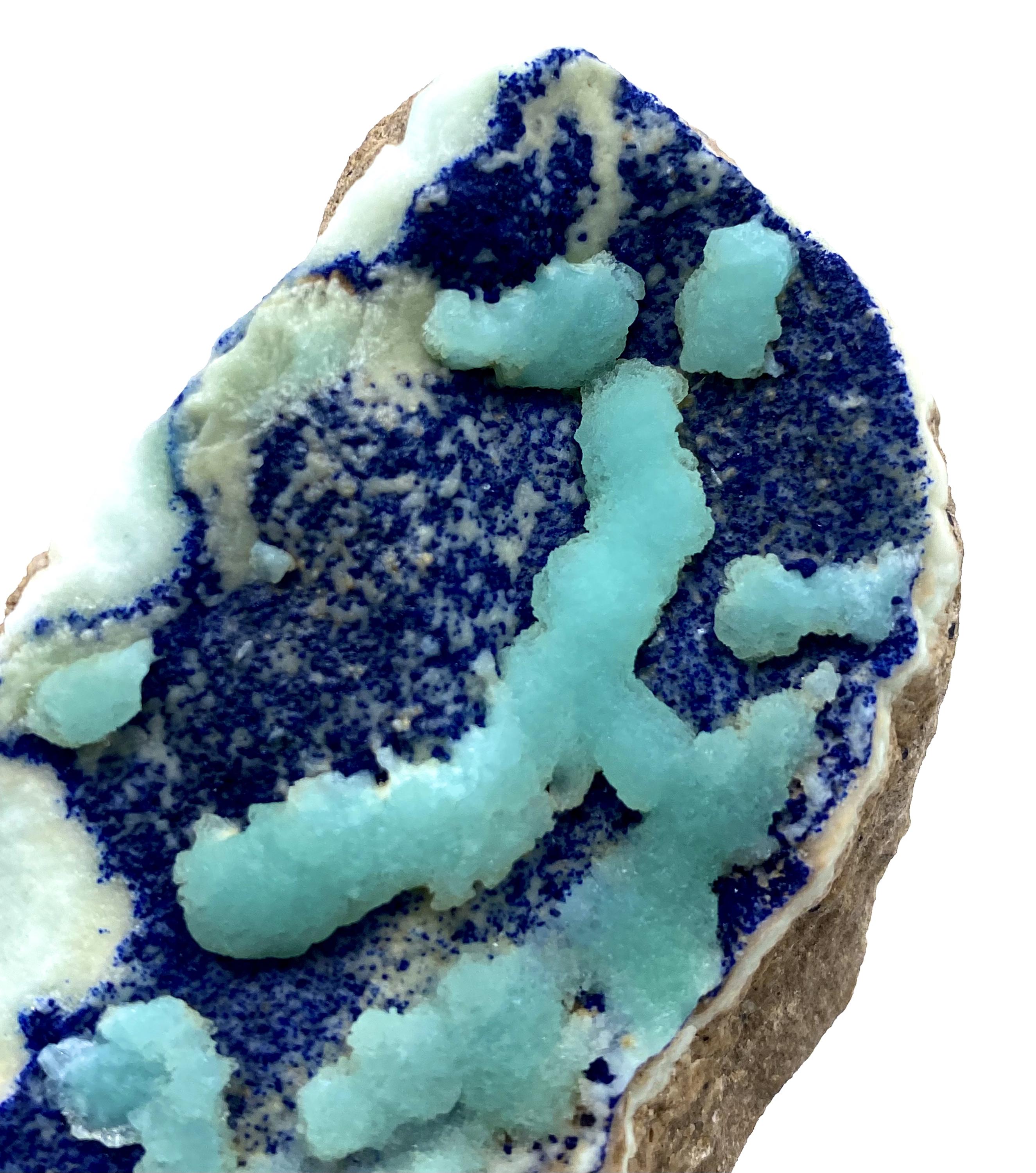 超特大　アラゴナイト 239 グラムの極上ブルーアズライトとアラゴナイト | ヘルマンド