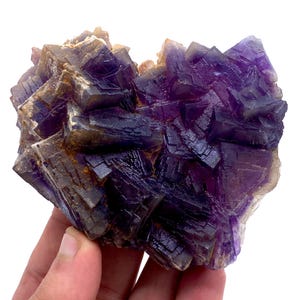 Natural Deep Purple Fluorite With Calcite Specimen - 362 Healing Crystal, Ultra Rarest Fluorite Specimen