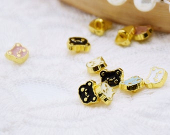 B267  Lovely 6.5 mm Bear Head Shank Buttons Micro Mini Buttons Tiny Buttons Doll Buttons Doll Sewing Craft Supplies