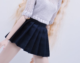 C011 Handmade Pleated Skirt Doll Clothes Doll Short For 12" Fashion Dolls Poppy Parker Momoko Blythe Azone