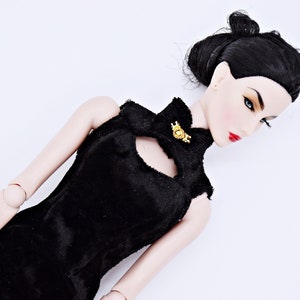 C033 Handmade Pleuche  Doll Cheongsam Qipao Chinese Dress Clothes  For 12&quot; Fashion Dolls Like Poppy Parker Fashion Royalty NF Doll