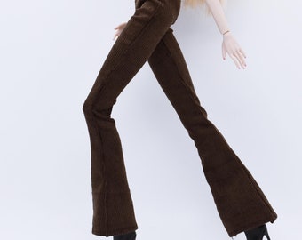 C042A Slim Fit Handmade Corduroy Flared Pants  Doll Clothes Doll Short For 12" Fashion Dolls Poppy Parker