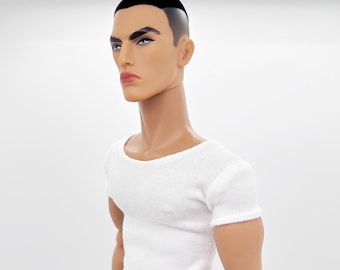 C018B  Handmade Male Dolls Short Sleeve T-shirt  For 12" Fashion Male Doll Figure FR Homme Fashion Royalty Nu Face