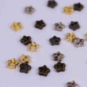 B047 4mm Metal Star Buttons Micro Mini Buttons Tiny Buttons Doll Buttons Doll Sewing Craft Supplies