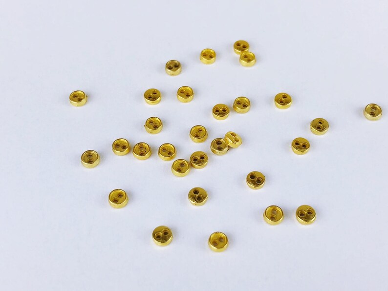 B019F Gold 4mm Micro Mini Buttons Tiny Buttons Doll Buttons Etsy